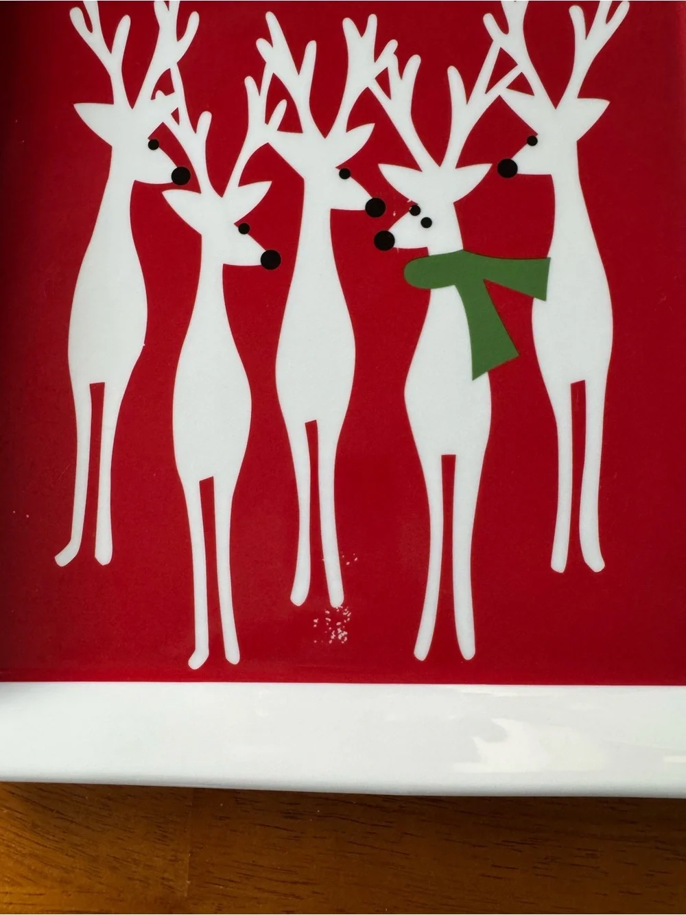 Good used condition Crate and Barrel holiday serving platter and plates